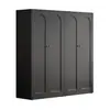 Guarda-Roupa de Aço Preto para Uso Doméstico, Guarda-Roupa Combinado Simples para Quartos de Apartamentos Pequenos, Guarda-Roupa de Metal Estilo Francês em Ferro
