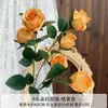 Flor Artificial Rosa 6 Cabezas Rosa Dora Cascada Flor Falsa Decoración Ramo de Boda Venta al por Mayor Arreglo de Escena