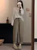 Pantalones de trabajo tipo harén estilo japonés para mujer, nueva colección de otoño, de cintura alta, versátiles, de corte holgado, pantalones zanahoria fluidos, pantalones casuales de pierna estrecha estilo abuela