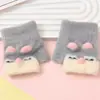 Guantes de invierno para niños de 0 a 4 años, cálidos, lindos, de dibujos animados, para niños y niñas, engrosados, de lana para niños, con tapa abatible, de medio dedo