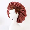 Chapéu Redondo de Cetim Europeu e Americano com Laço, Touca de Banho Elástica de Seda Sintética para Beleza e Cuidados com o Cabelo, Lenço de Cabeça de Aba Larga, Touca de Dormir, Personalizável