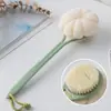 Escova de Banho Japonesa de Lado Duplo com Cabo Longo e Cerdas Macias, Esfoliador de Costas, Escova de Banho de Limpeza Dois em Um