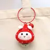 Colgante de Bolita de Fresa Tejida a Crochet Hecha a Mano, Llavero Tejido, Accesorio para Bolsa, Estilo Lindo Hecho a Mano