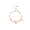 Pulsera Trenzada de Cuerda Estilo Ins Oceánico Europeo y Americano Pulsera de Acero Inoxidable Chapada en Oro de 18K Pez Pequeño Incrustado con Circonita Joyería de Mano