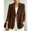 Americana y Europea Transfronteriza Amazon Comercio Exterior Nueva Chaqueta de Traje de Pana Casual Versátil de Otoño e Invierno Temperamento Retro
