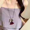 Collar Colgante de Fruta con Cuentas de Resina, Moderno y Único, Exquisita Cadena para Suéter, Lujo Ligero y Sensación de Alta Gama, Joyería al por Mayor