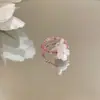 Anillo Flor de Dopamina para Mujer, Diseño de Nicho, Anillo para Dedo Índice, Adorno Lindo de Cuentas para Vacaciones en la Playa, Apilable, Accesorio Festivo