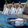 Juego de Taza y Platillo de Café de Porcelana Fina de Alto Valor Juego de Té Británico de Lujo Ligero de Alta Gama Tetera para Té de Flores de Tienda de Dulces Caja de Regalo