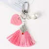 Pingente de chaveiro de borla cor pérola criativa cor de doce valorize você decoração de bolsa de amantes suporte processamento personalização
