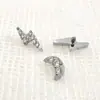 Pendientes de Titanio F136 Luna Rayo Incrustados Pendientes de Zircón 5A Aleación de Titanio G23 Joyería para Perforación Corporal Labios Uñas