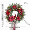 Decorações de Natal Transfronteiriças Conjunto de Guirlanda de Natal de 50cm Decoração de Natal DIY Guirlanda de Videira Enfeites de Natal para Pendurar