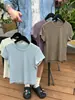 Camiseta de Manga Corta con Cuello Redondo Opcional Multicolor Versión Limpia 2025 Verano Nuevo Top Delgado de Hilo para Mujer Transfronterizo