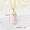 Accesorios de Joyería Amazon Joyería con Incrustaciones de Circonita en Cobre Collar con Colgante de Corona Simple de Una Sola Capa 26 Letras Inglesas