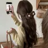 Grampo de Lã Tricotado Outono e Inverno Flor Plissada Simples Elegante Presilha Banana Torcida Penteado para Cabelo Lateral Traseiro para Mulheres