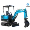 Excavadora Pequeña de Orugas Agrícola Huerto Aflojar Tierra Excavar Zanjas Excavadora Terreno Montañoso Recuperación de Tierra Máquina de Gancho Pequeño