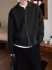 Cardigan de malha moderno e maduro para outono e inverno, com lapela e botões, para homens, casual, caimento solto, ombros caídos relaxados