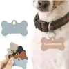 Etiquetas de Perro Lisas de Color Puro Colgantes de Cuero de PU Anti-Pérdida para Mascotas Perros y Gatos