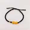 Pulsera Pixiu Chapada en Oro de Latón para Hombres y Mujeres, Par de Pulseras para Parejas, Cuentas de Transferencia, Fabricante Mayorista de Joyería Roja