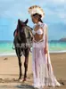 Vestido de borla tejido hecho a mano Amazon nuevo diseño creativo Vestido de diosa griega Traje de baño sexy para viajes a la playa