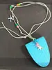 Colar de Couro Pedra Estrela do Mar, Corrente Colorida Dopamina para Suéter, Design de Nicho, Luxo Leve, Sensação de Alta Qualidade, Colares Atacado