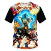 Camiseta de hombre primavera y verano nueva camiseta de manga corta para hombre impresión digital 3D anime Dragon Ball camiseta interior de manga corta para niños