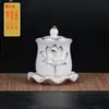 Plato de Frutas para Ofrenda a Buda, Set de Ofrenda a Buda para el Hogar, Copa de Ofrenda, Florero, Quemador de Incienso de Cerámica con Relieve Dorado, Set de Ofrenda a Buda