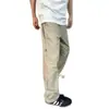 Pantalones de calle Vibe estilo americano para hombre, diseño de nicho, pantalones casuales color caqui abotonados, pantalones de pierna recta elegantes y sofisticados