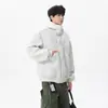 Diseño Estilo Americano Sudadera con Capucha y Tachuelas de Nicho para Hombres y Mujeres, Marca de Tendencia Otoño e Invierno Cárdigan Sudadera de Patchwork Desconstruido Juvenil