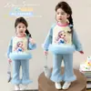 Conjunto de Niña Primavera 2026 Nuevo Elegante Estampado de Dibujos Animados Infantil Conjunto de Dos Piezas Estilo Coreano Sudadera Casual y Pantalones para Niñas