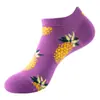 2026 Calcetines Nuevos para Hombre Primavera y Verano Delgados con Estampado de Frutas Calcetines Tobilleros Calcetines Bajos de Moda para Mujer Calcetines Absorbentes de Sudor Transfronterizos de Amazon