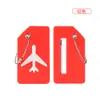 Etiqueta de equipaje de avión de silicona transfronteriza tarjeta de check-in de equipaje colgante multicolor etiqueta de bolsa con cordón tarjeta de embarque al por mayor