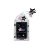 Portatarjetas Transparente de Estrella y Puntos para Niña, Colgante para Tarjeta Fotográfica de 3 Pulgadas para Perseguir Estrellas, Tarjetero para Tarjeta de Comida de Estudiante