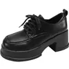 Populares versátiles otoño retro francés zapatos de cuero gruesos para mujer, 2026 nuevos zapatos Mary Jane de verano para combinar con faldas