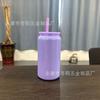 Produto Novo Transfronteiriço 16oz Sublimação Aço Inoxidável Pote de Conserva Colorido Camada Dupla Isolada Lata de Cola Lata de Fácil Abertura Copo de Água
