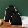 Bolsas de Presente de Lona Preta, Bolsas de Presente com Cordão para Joias, Sacos de Armazenamento de Doces, Bolsas de Lona, Atacado em Estoque