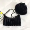 Bolsa de pelúcia nova para o outono/inverno de 2026, chapéu peludo da moda, bolsa transversal, bolsa simples estilo coreano para mulheres