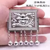 Joyería de Plata Miao, Accesorios de Minorías Étnicas, Joyería de Aluminio Imitación Plata Miao, Accesorios DIY para Ropa Étnica, Triángulo Grande Bilateral