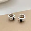 Novos Brincos Exquisitos Estilo Chinês com Padrão de Grama Tang para Mulheres, Argolas Geométricas Simples Versáteis, Brincos de Design de Nicho para o Instagram