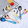 Cuchara de acero inoxidable 304, cuchara cuadrada de fondo plano, cuchara para el hogar, cuchara para comer más profunda para adultos y niños, venta al por mayor de fábrica