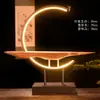Nuevos Adornos de Escritorio de Estilo Chino Inspirados en Zen Anillo de Luz LED Pabellón Iluminación de Pino Regalo Creativo con Ambiente