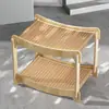 Cama de gato com tapete refrescante de verão, cama de gato reclinável com tapete refrescante de camada dupla, arranhador de gato resistente ao desgaste, cama de gato de sisal de camada dupla integrada