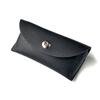 Estuche de cuero para gafas de moda, nuevo estuche de cuero con botón de metal para gafas, estuche vintage para gafas de sol, estuche para gafas de sol.