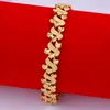 Pulsera de Hebilla Dorada Arena Vietnamita de un Solo Color por Dentro y por Fuera para Hombres y Mujeres Hebilla de Reloj que No se Desvanece Cadena de Tanque con Forma de Corazón Latón Chapado con Oro Real