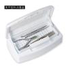 Herramientas para manicura, tijeras para piel muerta, caja de acero con desinfectante de alcohol, caja de limpieza de bordado de pestañas desmontable, caja de almacenamiento para salón de uñas