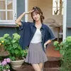 Foto Real de Blusa Top de Sarja Respirável Simples Elegante Fashion Versátil Macio para Mulheres Casual Caimento Solto Outros Estilos