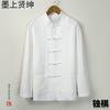 Traje Tang para Hombre Juvenil Retro Estilo Chino Lino Camisa de Manga Larga Cuello con Hebilla Estilo Chino Algodón Lino Traje Zhongshan Estilo Chino