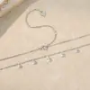 Collar de Plata de Ley S925 con Colgante de Borla de Circonita en Forma de Gota, Estilo Europeo y Americano, para Mujer, Cadena de Clavícula Chapada en Oro de 18 Quilates, Lujo Ligero