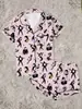 Comercio electrónico transfronterizo, TK Amazon, pijamas de mujer, estampado de Michael Jackson, doble botonadura, manga corta, ropa de estar de seda de leche