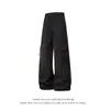Pantalones Funcionales de Trabajo Estilo Americano para Hombres y Mujeres, Tendencia Otoñal High-Street Versátiles para Exteriores Senderismo Holgados de Pierna Recta Casuales