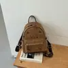 Mochila Gatinho Caramelo Retro Francês Fofa Bolsa Feminina Nova Moda Grande Capacidade Versátil Desenho Animado Estampa de Leopardo Mochila